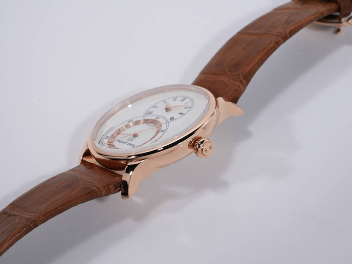 ジャケドロー グラン・セコンド カンティエーム アイボリーエナメル Ref.J007023200 ローズゴールド アイボリーエナメル文字盤 美中古 433mokmg