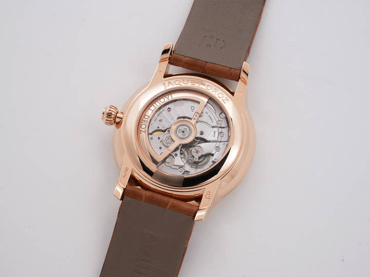 ジャケドロー グラン・セコンド カンティエーム アイボリーエナメル Ref.J007023200 ローズゴールド アイボリーエナメル文字盤 美中古 433mokmg