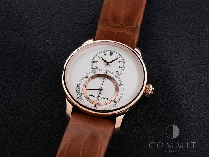 ジャケドロー グラン・セコンド カンティエーム アイボリーエナメル Ref.J007023200 ローズゴールド アイボリーエナメル文字盤 美中古 433mokmg
