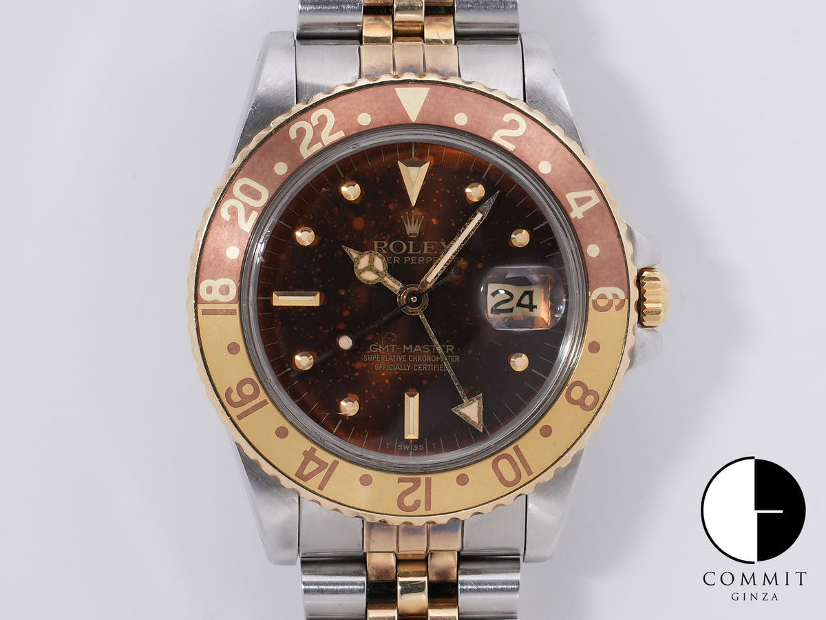 ロレックス GMTマスター Ref.16753 ステンレススチール/イエローゴールド ブラウン文字盤 ジュビリーブレスレット