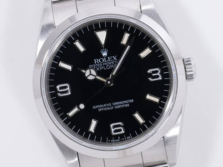 ロレックス エクスプローラーI Ref.14270 ステンレススチール ブラック文字盤 オイスターブレスレット 中古 y4s7npmx