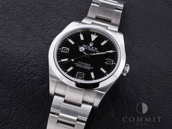 Rolex Explorer I, Mirror Black Dial, Ref. 214270, Stainless Steel