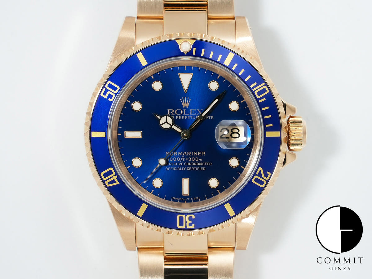ロレックス サブマリーナー デイト Ref.16618 イエローゴールド ブルー文字盤