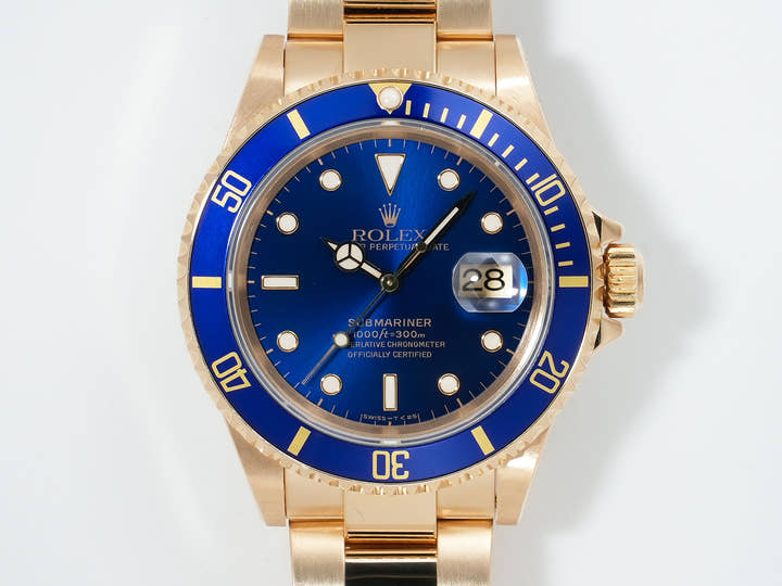 ロレックス サブマリーナー デイト Ref.16618 イエローゴールド ブルー文字盤