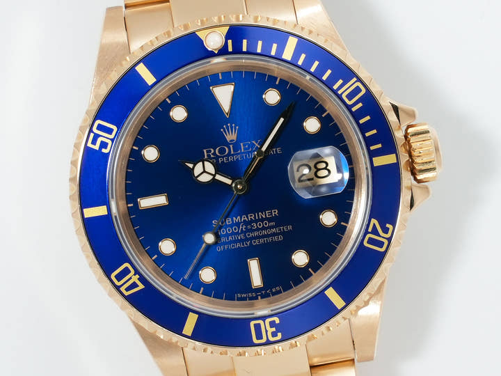 ロレックス サブマリーナー デイト Ref.16618 イエローゴールド ブルー文字盤