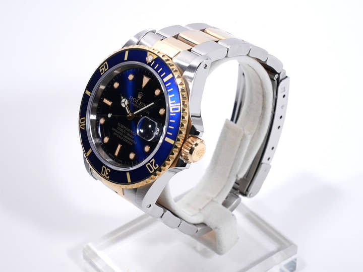ロレックス サブマリーナー デイト Ref.16803 ステンレススチール/イエローゴールド ブルー文字盤 中古 4uxu7vcf