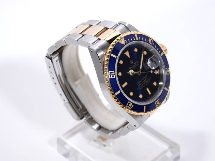 ロレックス サブマリーナー デイト Ref.16803 ステンレススチール/イエローゴールド ブルー文字盤 中古 4uxu7vcf