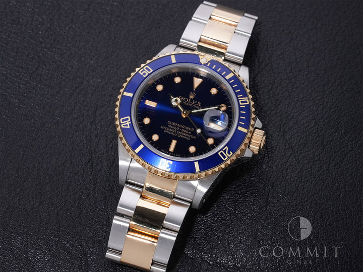 ロレックス サブマリーナー デイト Ref.16803 ステンレススチール/イエローゴールド ブルー文字盤 中古 4uxu7vcf