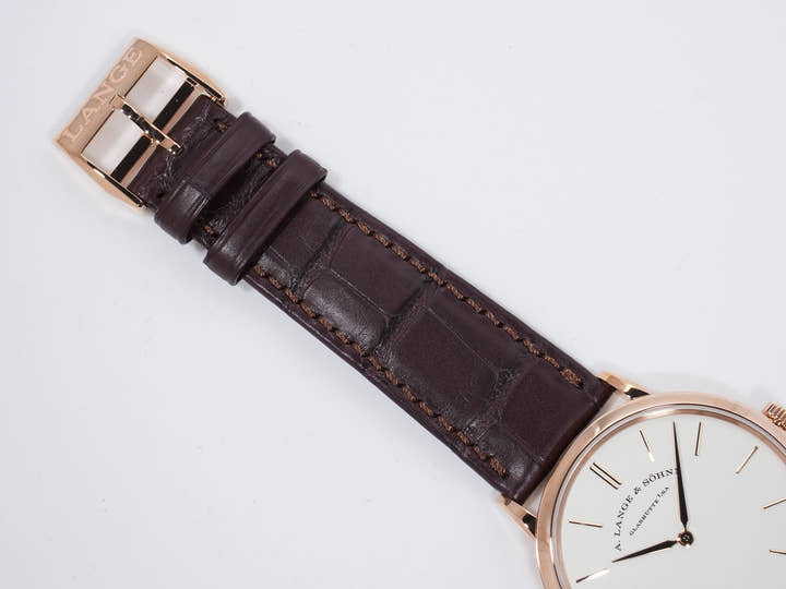 A.ランゲ&ゾーネ サクソニア フラッハ Ref.201.033 18KPG シルバー文字盤 未使用 gdqrs4m4