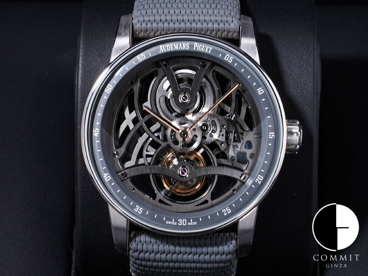 オーデマピゲ CODE 11.59 バイ オーデマ ピゲ トゥールビヨン オープンワーク Ref.26600CR.OO.D009KB.01 ピンクゴールド/ホワイトゴールド スレートグレーのラッカー インナーベゼル文字盤