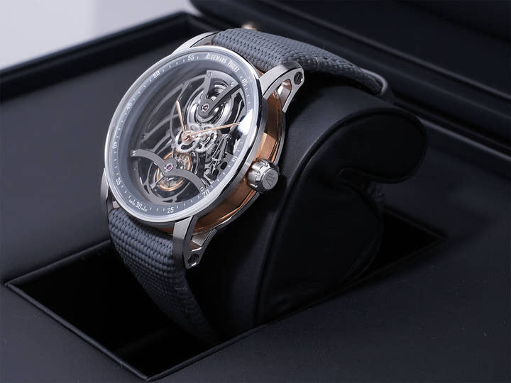 オーデマピゲ CODE 11.59 バイ オーデマ ピゲ トゥールビヨン オープンワーク Ref.26600CR.OO.D009KB.01 ピンクゴールド/ホワイトゴールド スレートグレーのラッカー インナーベゼル文字盤