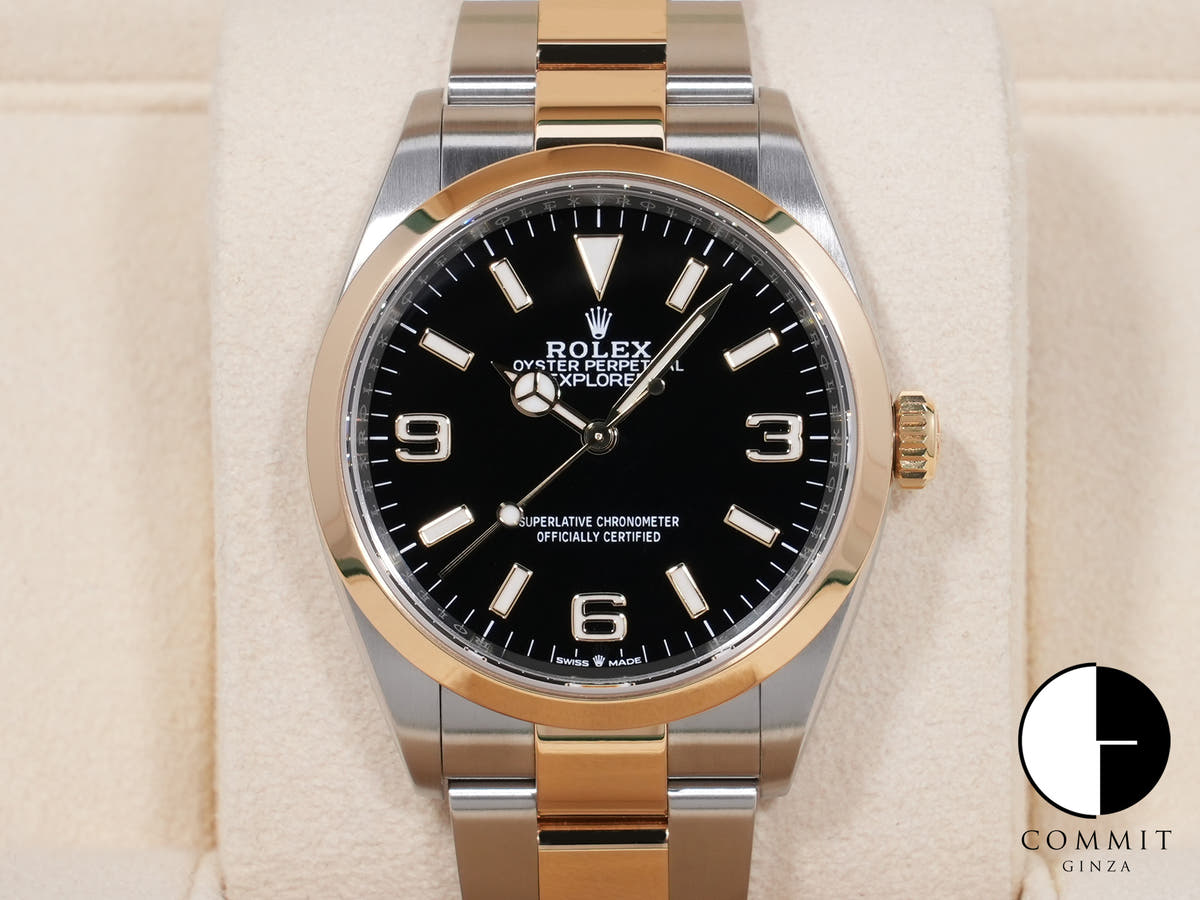 ロレックス エクスプローラー36 Ref.124273 ステンレススチール/イエローゴールド ブラック文字盤
