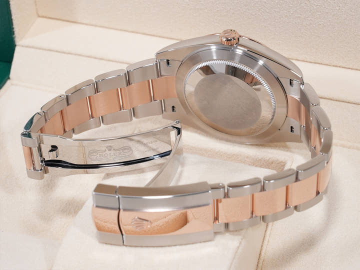 ロレックス デイトジャスト41 Ref.126331 ステンレススチール/エバーローズゴールド チョコレート文字盤 オイスターブレスレット 美品 gkjup73b