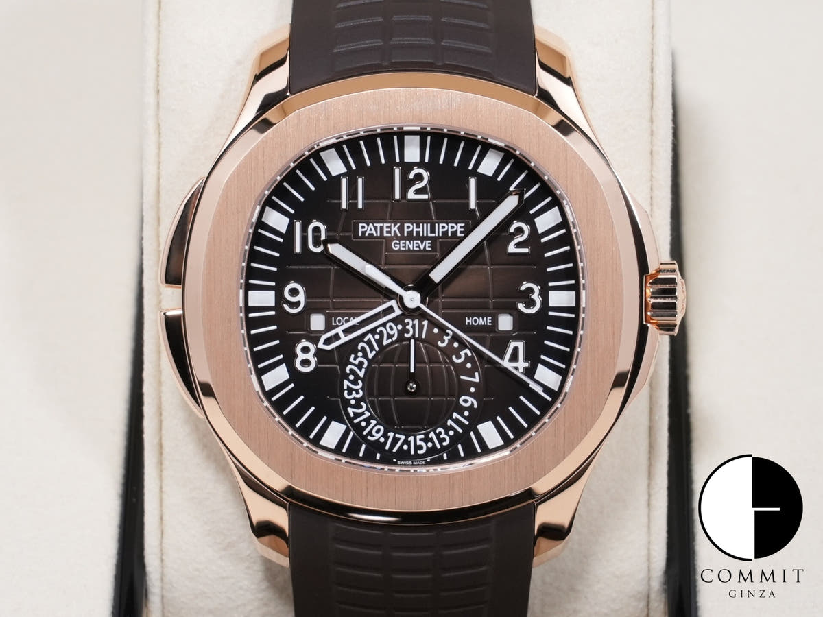 パテックフィリップ アクアノート Ref.5164R-001 ローズゴールド ブラウン エンボス文字盤