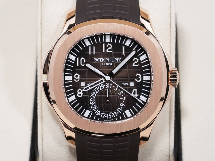 パテックフィリップ アクアノート Ref.5164R-001 ローズゴールド ブラウン エンボス文字盤