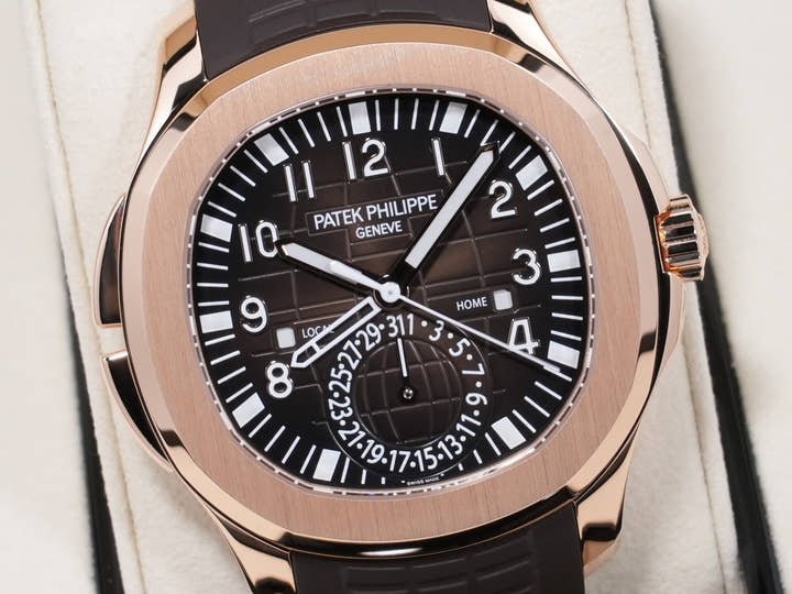 パテックフィリップ アクアノート Ref.5164R-001 ローズゴールド ブラウン エンボス文字盤