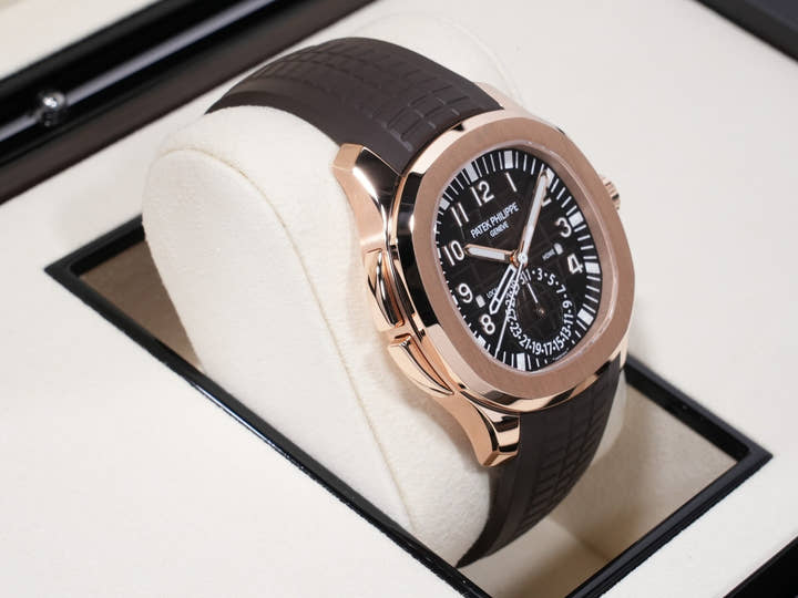 パテックフィリップ アクアノート Ref.5164R-001 ローズゴールド ブラウン エンボス文字盤