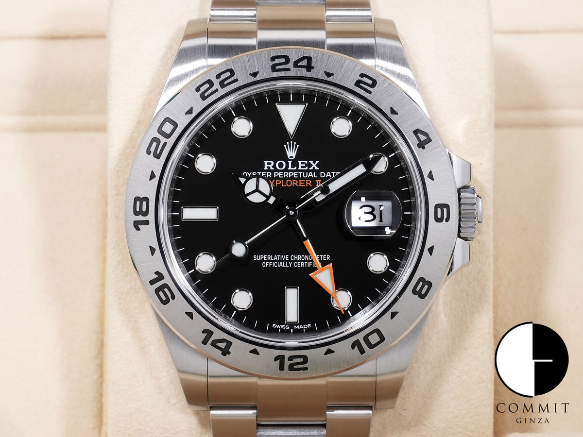 ロレックス エクスプローラーII Ref.216570 ステンレススチール ブラック文字盤 オイスターブレスレット 美品 prfqx3jw