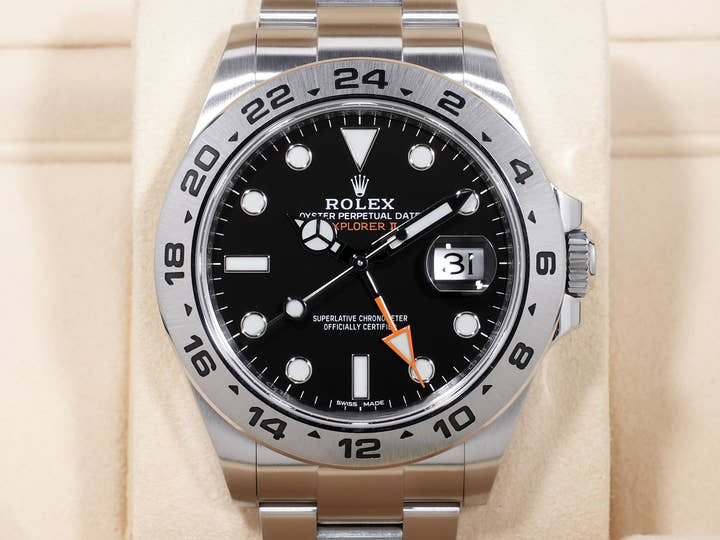 ロレックス エクスプローラーII Ref.216570 ステンレススチール ブラック文字盤 オイスターブレスレット 美品 prfqx3jw