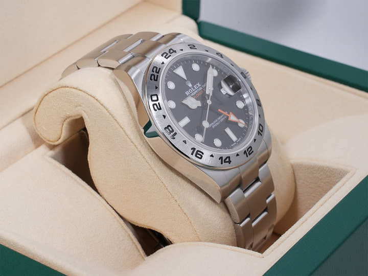 ロレックス エクスプローラーII Ref.216570 ステンレススチール ブラック文字盤 オイスターブレスレット 美品 prfqx3jw