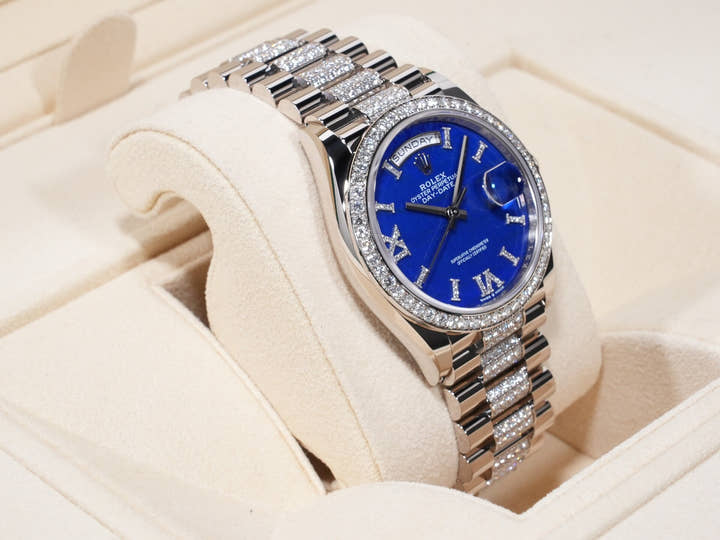 ロレックス デイデイト Ref.128349RBR ホワイトゴールド ラピスラズリxインデックスダイヤ文字盤 未使用 suew9jsu