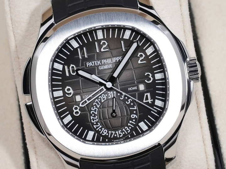 パテックフィリップ アクアノート トラベルタイム Ref.5164A-001 ステンレススチール ブラック文字盤