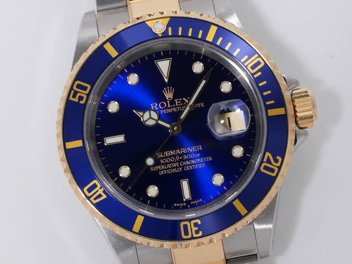 ロレックス サブマリーナー デイト Ref.16613 ステンレススチール/イエローゴールド ブルー文字盤 中古 xgdaz349