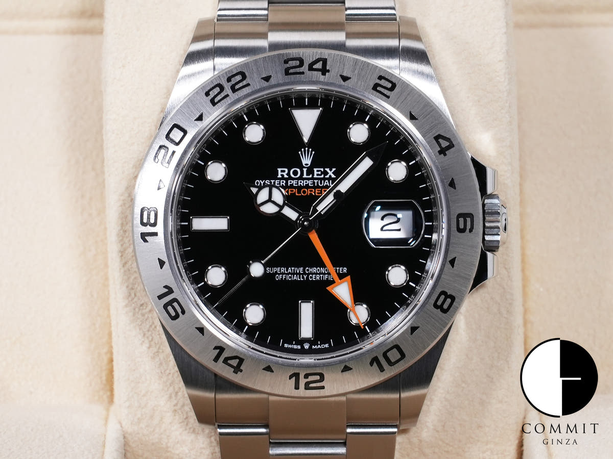 ロレックス エクスプローラーII Ref.226570 ステンレススチール ブラック文字盤 オイスターブレスレット 美中古 p7tcyxu3