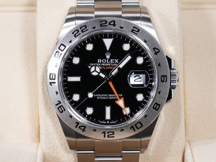 ロレックス エクスプローラーII Ref.226570 ステンレススチール ブラック文字盤 オイスターブレスレット 美中古 p7tcyxu3