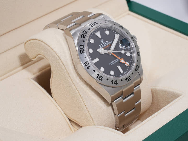 ロレックス エクスプローラーII Ref.226570 ステンレススチール ブラック文字盤 オイスターブレスレット 美中古 p7tcyxu3