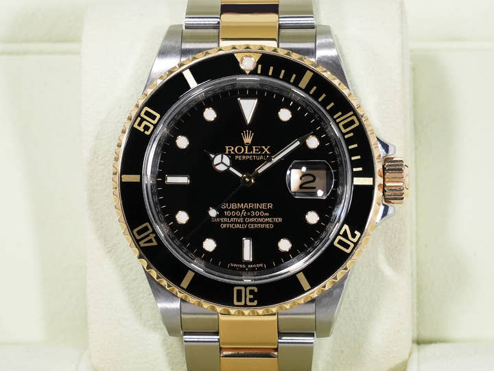 ロレックス サブマリーナー デイト Ref.16613LN ステンレススチール/イエローゴールド ブラック文字盤 中古 wcpoyf3s