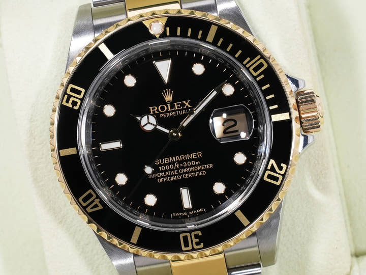 ロレックス サブマリーナー デイト Ref.16613LN ステンレススチール/イエローゴールド ブラック文字盤 中古 wcpoyf3s