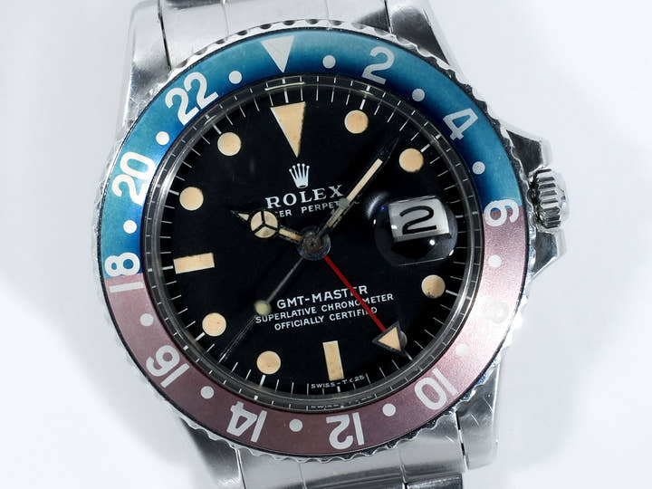 ロレックス GMTマスター Ref.1675 ステンレススチール ブラック文字盤 オイスターブレスレット