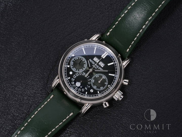 パテックフィリップ パーペチュアルカレンダー スプリットセコンド クロノグラフ Ref.5204G-001 ホワイトゴールド オリーブグリーンソレイユ文字盤 美中古 i9oanzws