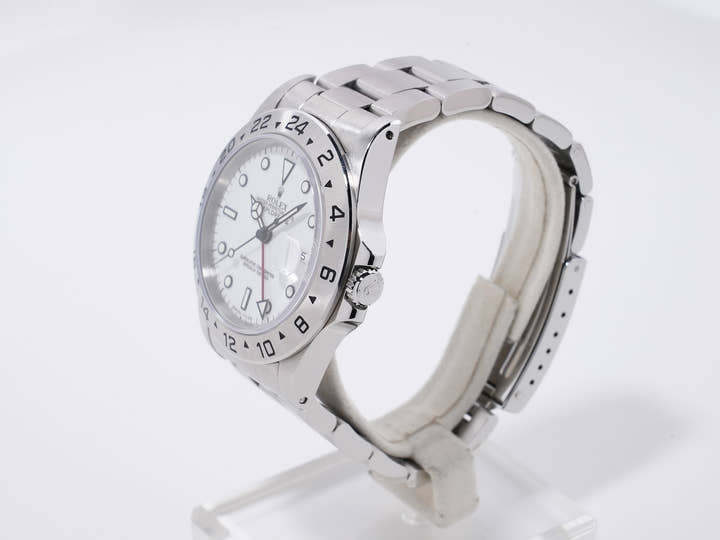 ロレックス エクスプローラーII Ref.16570 ステンレススチール ホワイト文字盤 オイスターブレスレット 中古 7mhrm9py