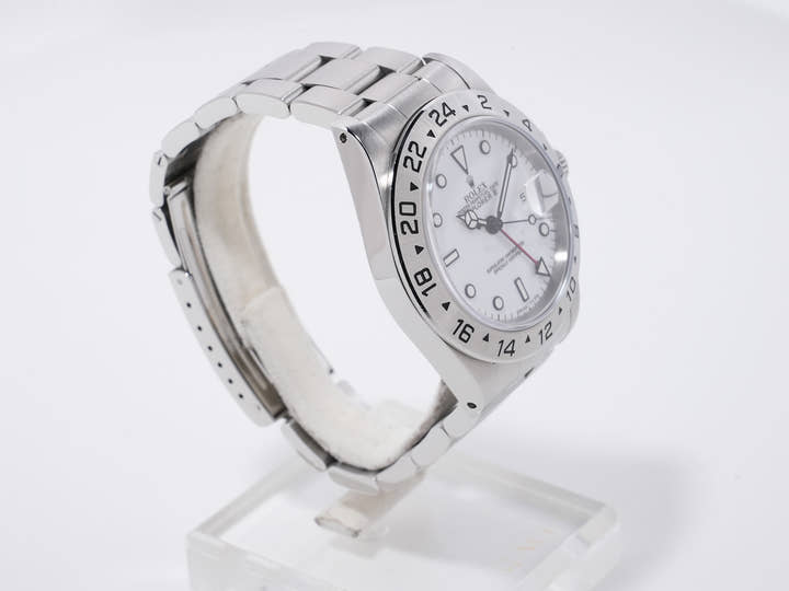 ロレックス エクスプローラーII Ref.16570 ステンレススチール ホワイト文字盤 オイスターブレスレット 中古 7mhrm9py