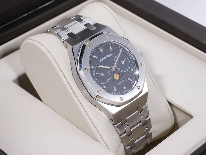 オーデマピゲ ロイヤルオーク デイデイト ムーンフェイズ Ref.25594ST.OO.0789ST.05 ステンレススチール ブルー文字盤 中古 9dtnwyjp