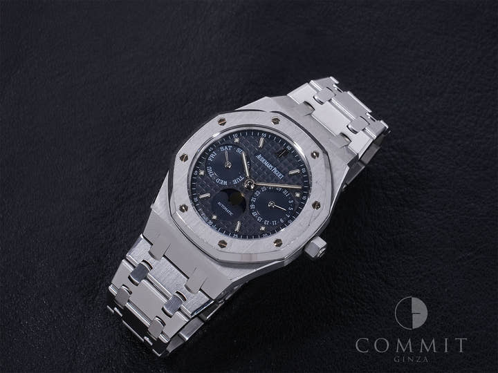 オーデマピゲ ロイヤルオーク デイデイト ムーンフェイズ Ref.25594ST.OO.0789ST.05 ステンレススチール ブルー文字盤 中古 9dtnwyjp