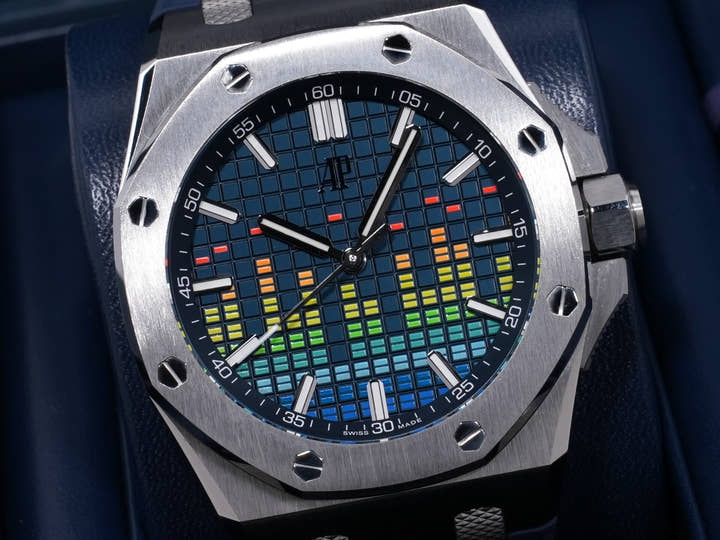 オーデマピゲ ロイヤルオーク オフショア ミュージックエディション Ref.15600TI.OO.A343CA.01 チタン ブルー文字盤