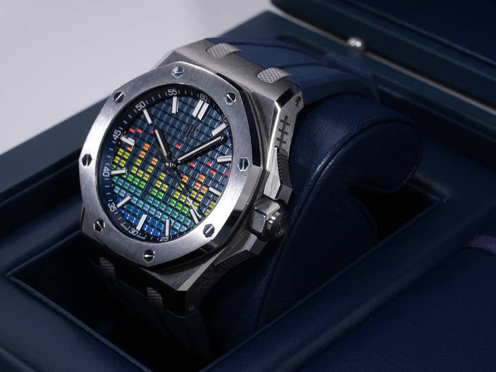 オーデマピゲ ロイヤルオーク オフショア ミュージックエディション Ref.15600TI.OO.A343CA.01 チタン ブルー文字盤