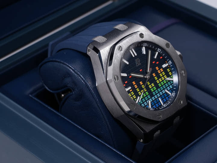 オーデマピゲ ロイヤルオーク オフショア ミュージックエディション Ref.15600TI.OO.A343CA.01 チタン ブルー文字盤