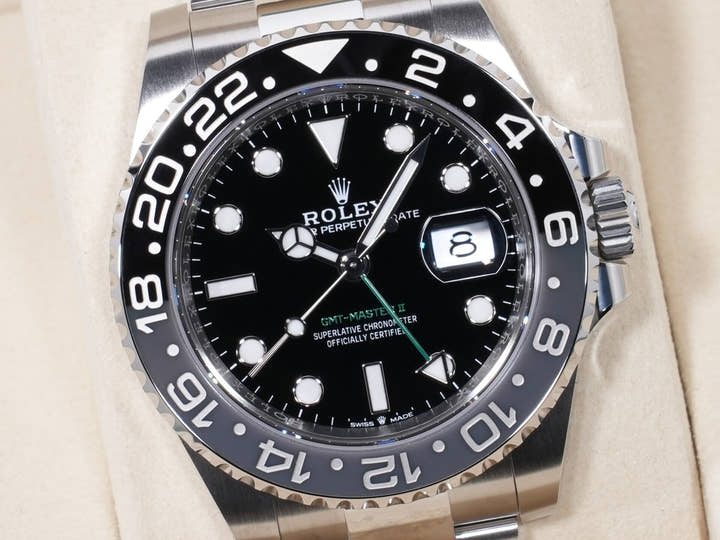 Rolex GMT-Master II Ref. 126710GRNR Stainless Steel Black Dial Oyster Bracelet