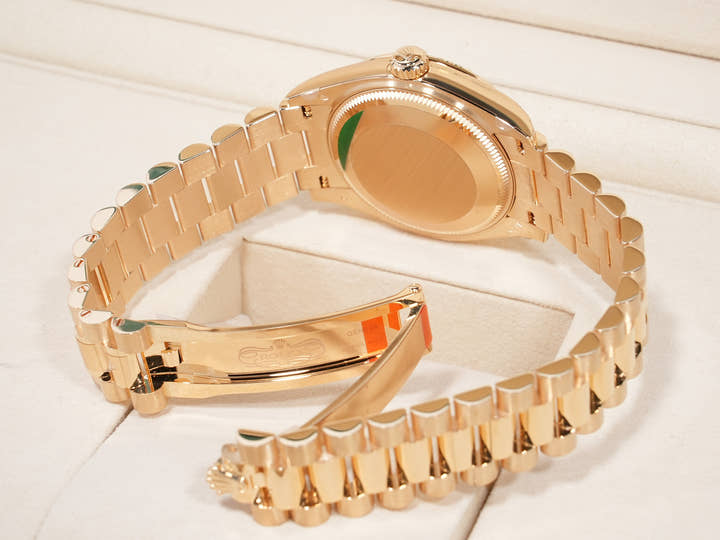 Rolex Datejust 31 Ref. 278278 Yellow Gold Red Ombre x 10 Diamond Dial President Bracelet Unused k8mesgdg