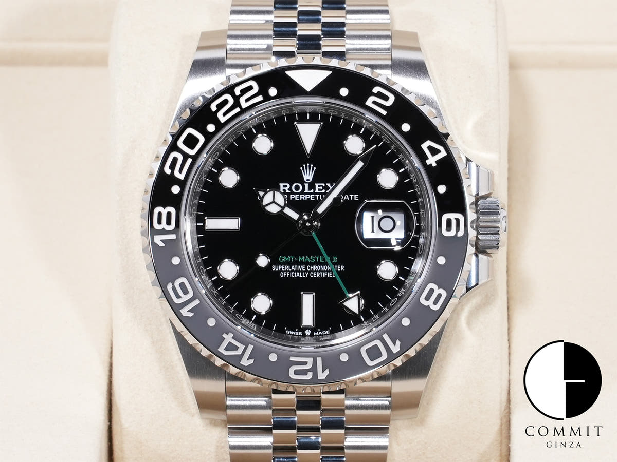 Rolex GMT-Master II Ref. 126710GRNR Stainless Steel Black Dial Jubilee Bracelet