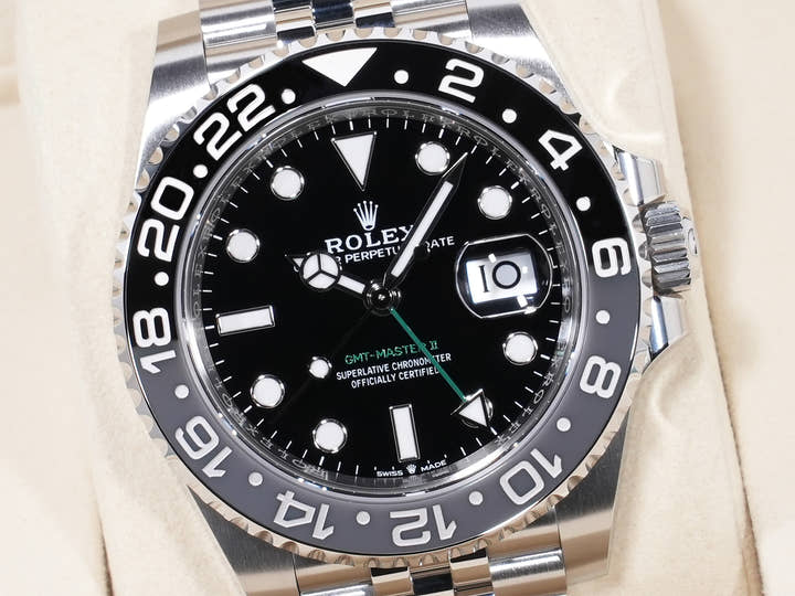 Rolex GMT-Master II Ref. 126710GRNR Stainless Steel Black Dial Jubilee Bracelet