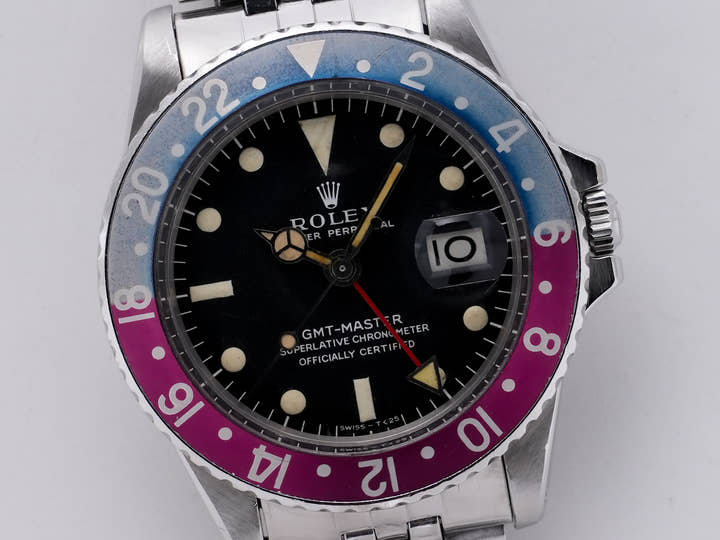 ロレックス GMTマスター Ref.1675 ステンレススチール ブラック文字盤 ジュビリーブレスレット 中古 tzm8t22b