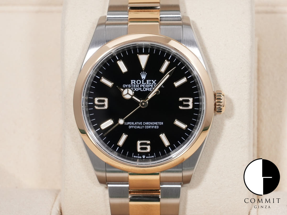 ロレックス エクスプローラー36 Ref.124273 ステンレススチール/イエローゴールド ブラック文字盤