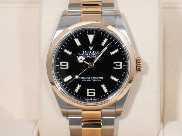ロレックス エクスプローラー36 Ref.124273 ステンレススチール/イエローゴールド ブラック文字盤