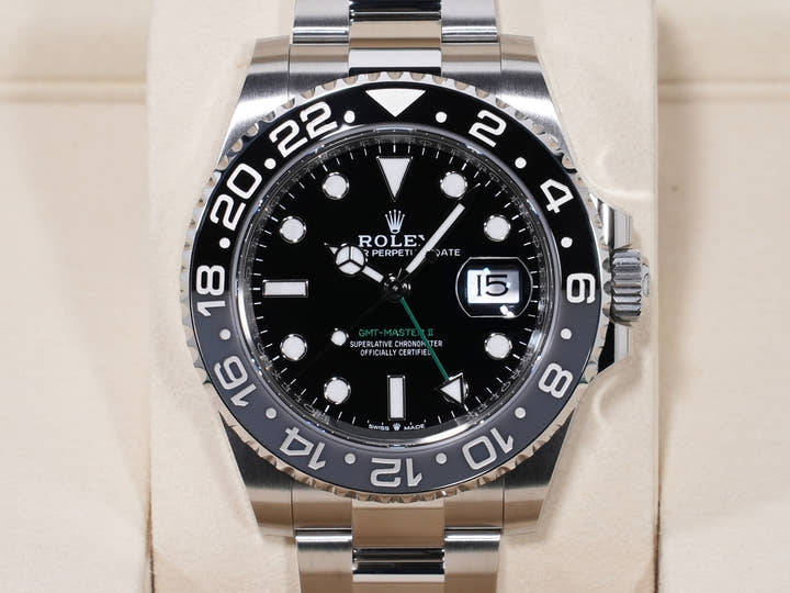 Rolex GMT-Master II Ref. 126710GRNR Stainless Steel Black Dial Oyster Bracelet