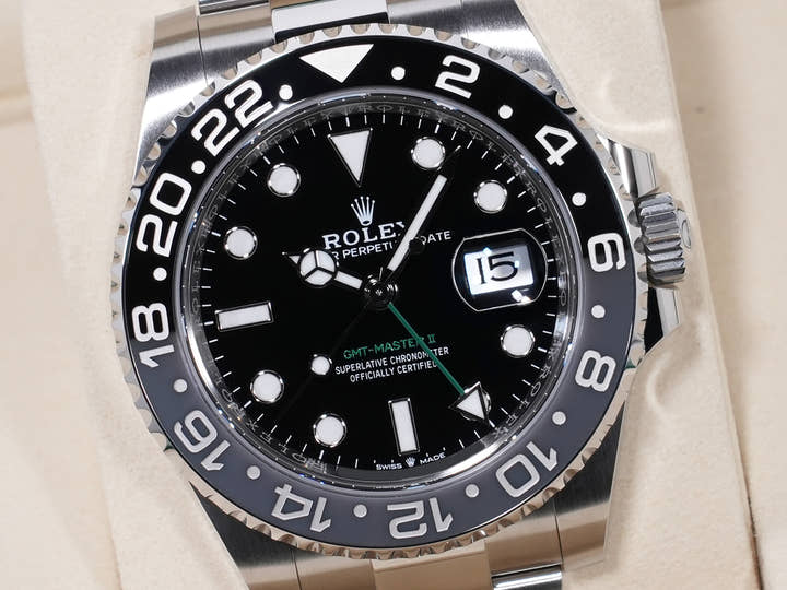 Rolex GMT-Master II Ref. 126710GRNR Stainless Steel Black Dial Oyster Bracelet
